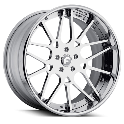 Forgiato Maglia Forgiato Forged Wheels ब्रश सिल्वर क्रोम लिप JWL