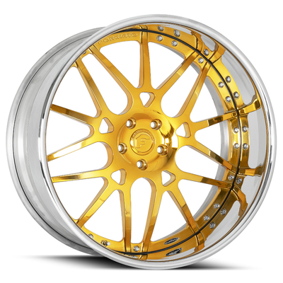 Forgiato Maglia Forgiato Forged Wheels ब्रश सिल्वर क्रोम लिप JWL